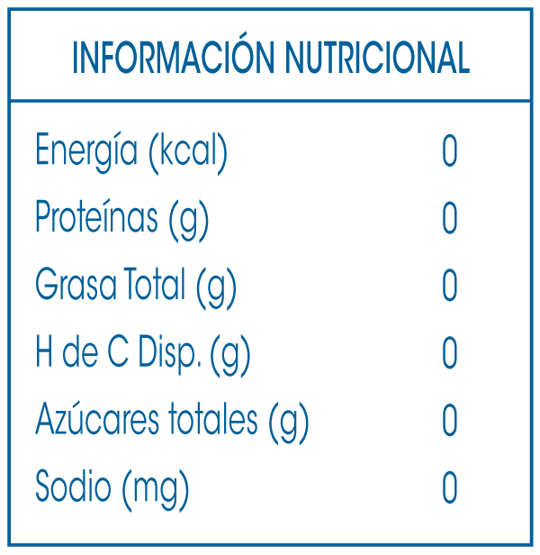 Información Nutricional Agua Wildko